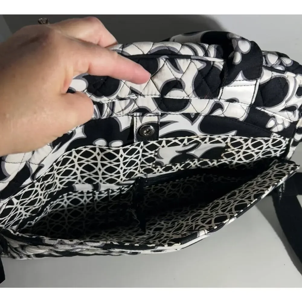 Vera Bradley NIGHT & DAY Metropolitan Bag Carry On Tote Black White Floral - Picture 7 of 12